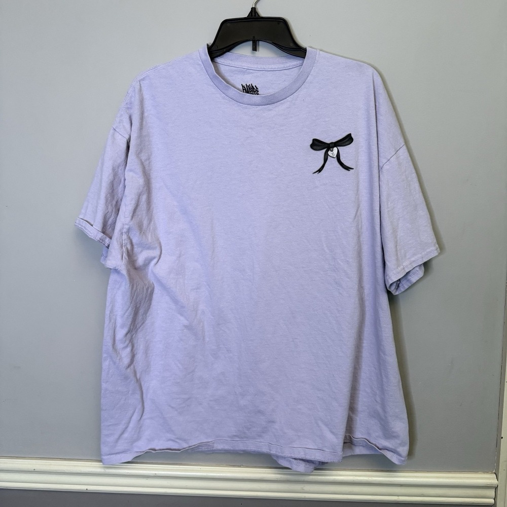 Empyre T Shirt Size XXL lavendar With Bow Short Sleeve Cotton Tee‎